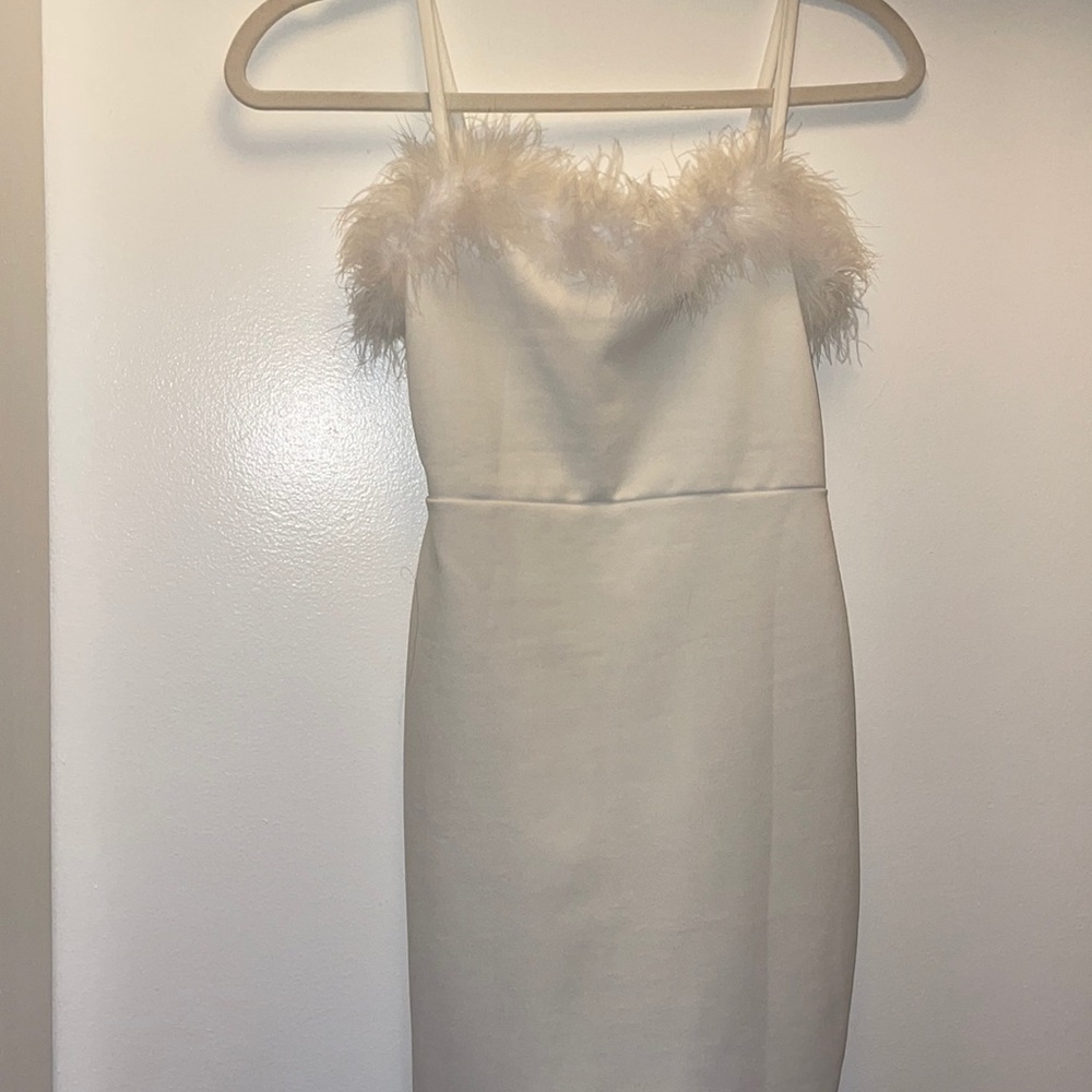 Faux fur mini dress